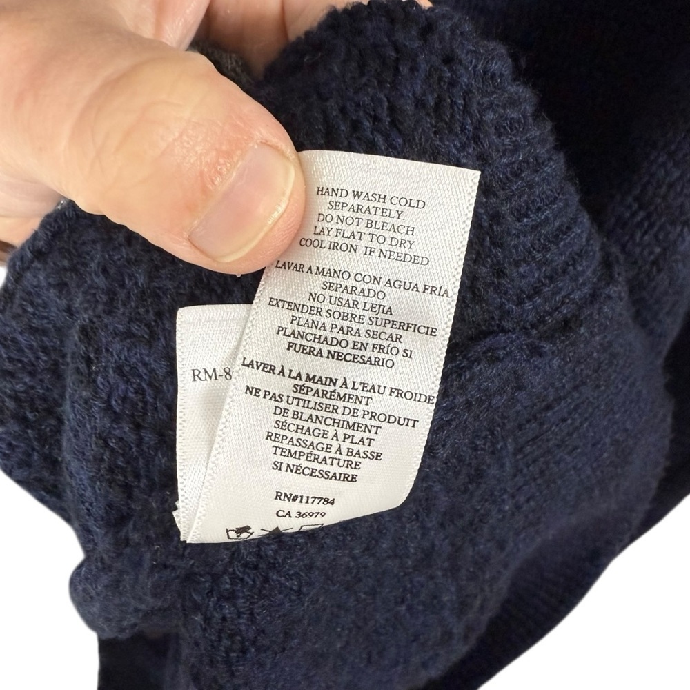 Rails Men’s Full Zip Wool Blend Knit Sweater in Navy Blue Size L - Picture 9 of 10